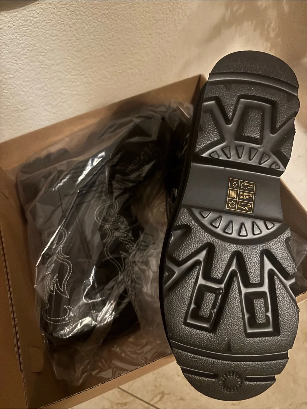 Brand New! Women's Black Shearling-Lined Western Stitch Boot (Size: 9/ EU: 40)